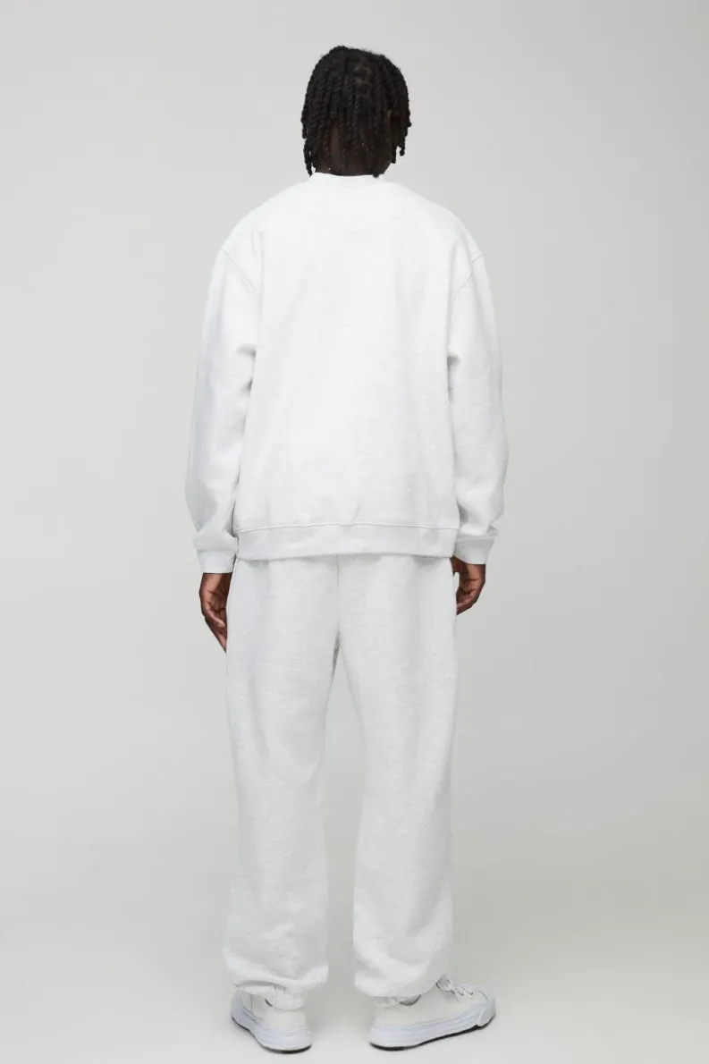 Flash Sale boohooMAN 330GSM Oversized Fit Basic Jogger grey marl