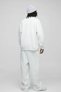 Hot boohooMAN 330GSM Oversized Sweatshirt grey marl