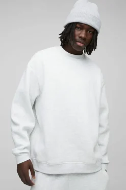 Hot boohooMAN 330GSM Oversized Sweatshirt grey marl