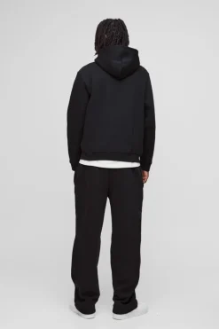 New boohooMAN 330GSM Over The Head Basic Hoodie black