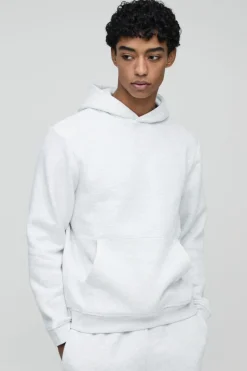 Outlet boohooMAN 330GSM Over The Head Basic Hoodie grey marl