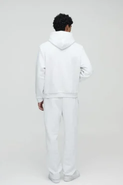 Outlet boohooMAN 330GSM Over The Head Basic Hoodie grey marl