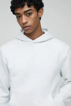 Outlet boohooMAN 330GSM Over The Head Basic Hoodie grey marl