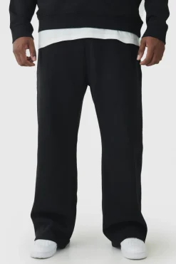 Sale boohooMAN 330GSM Plus Straight Leg Fit Jogger In black