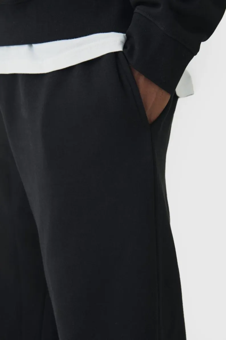 Sale boohooMAN 330GSM Plus Straight Leg Fit Jogger In black