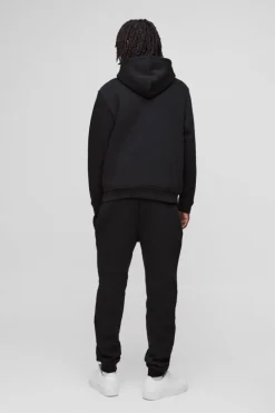 Best boohooMAN 330GSM Regular Fit Basic Jogger black