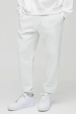 Cheap boohooMAN 330GSM Regular Fit BM Signature Jogger grey marl