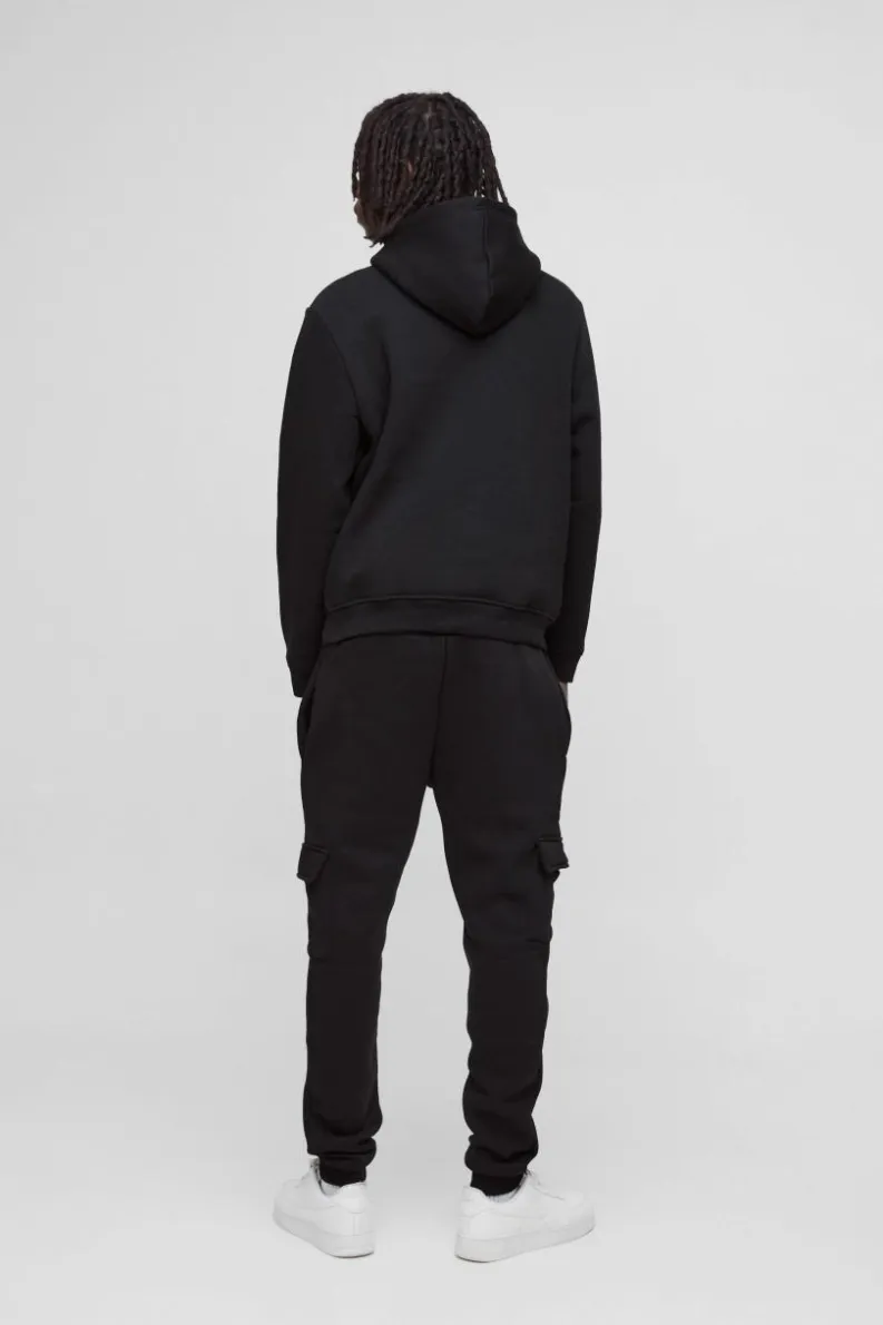 Sale boohooMAN 330GSM Skinny Basic Cargo Jogger black
