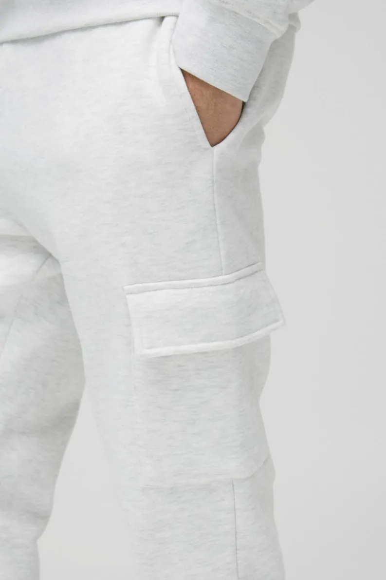 Hot boohooMAN 330GSM Slim Fit Basic Cargo Jogger grey marl