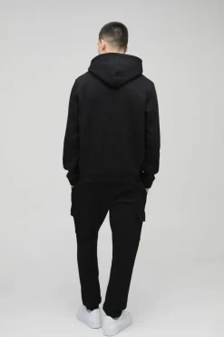 Best Sale boohooMAN 330GSM Slim Fit Basic Cargo Jogger black