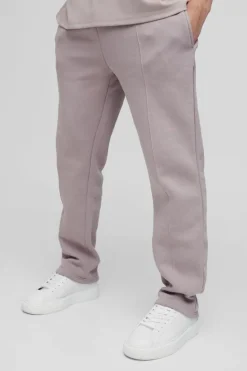Best Sale boohooMAN 330GSM Straight Leg Basic Jogger With Pintuck taupe