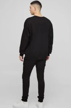 Best Sale boohooMAN 330GSM Super Skinny Fit Jogger black