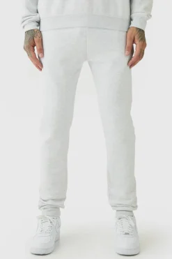 Discount boohooMAN 330GSM Tall Skinny Fit Jogger In Black grey marl