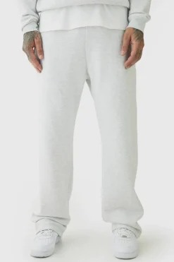 Cheap boohooMAN 330GSM Tall Straight Leg Fit Jogger In grey marl