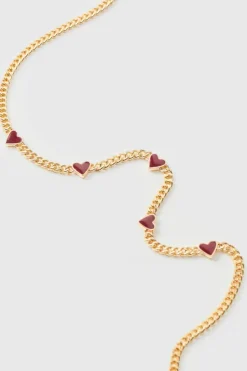 Outlet boohooMAN Heart Charm Necklace In gold