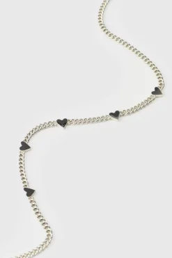 Online boohooMAN Heart Charm Necklace In silver