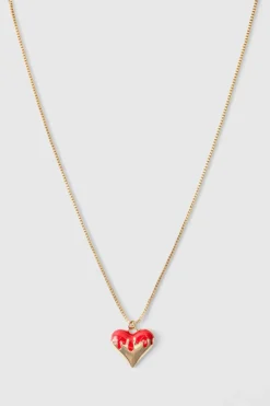 Outlet boohooMAN Heart Pendant Necklace In gold