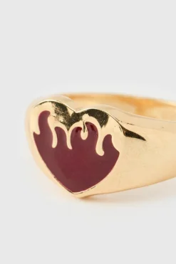 Cheap boohooMAN Heart Ring In gold