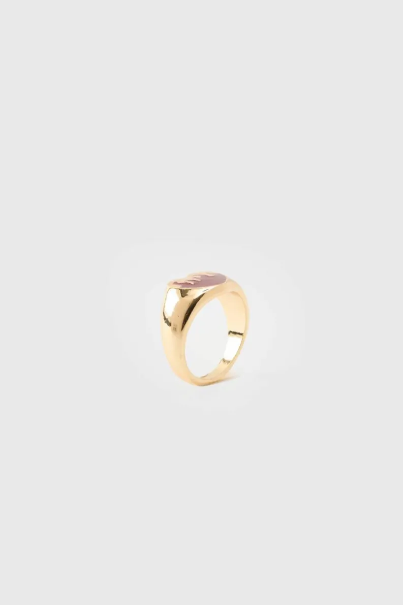 Cheap boohooMAN Heart Ring In gold