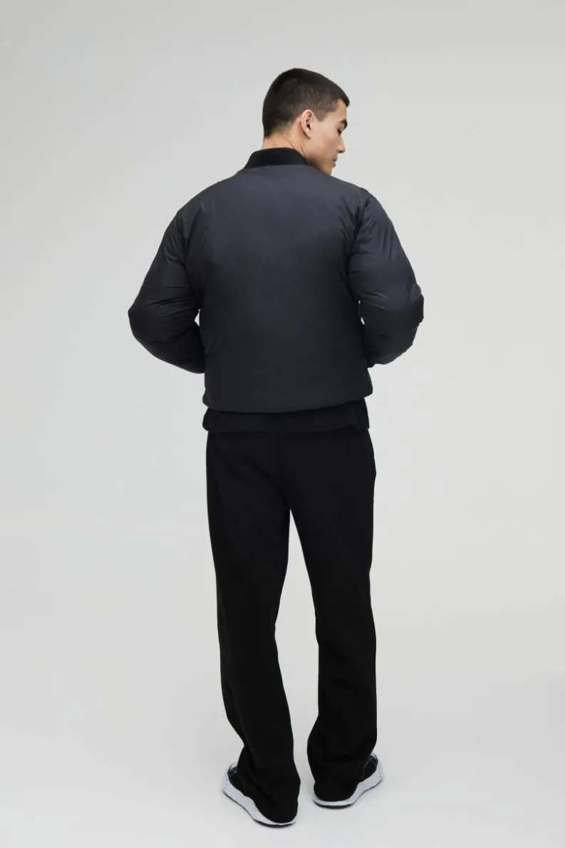 Cheap boohooMAN Heavy Padded Puffer Bomber Jacket In black