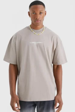 Online boohooMAN Heavyweight Limited Oversized T-shirt mocha