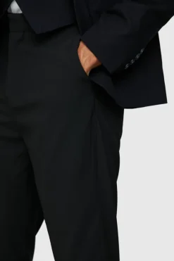 Flash Sale boohooMAN High Rise Tapered Crop Tailored Trouser black