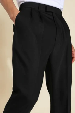 Flash Sale boohooMAN High Rise Tapered Crop Tailored Trouser black