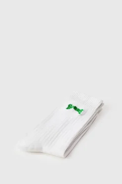 Store boohooMAN Homme Embroidered Sports Socks white