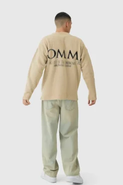 Outlet boohooMAN Homme Fluffy Knit Cardigan ecru