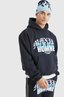 Cheap boohooMAN Homme Print Denim Gusset Tracksuit black