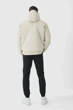 Best boohooMAN Hooded Utility Tech Parka In stone