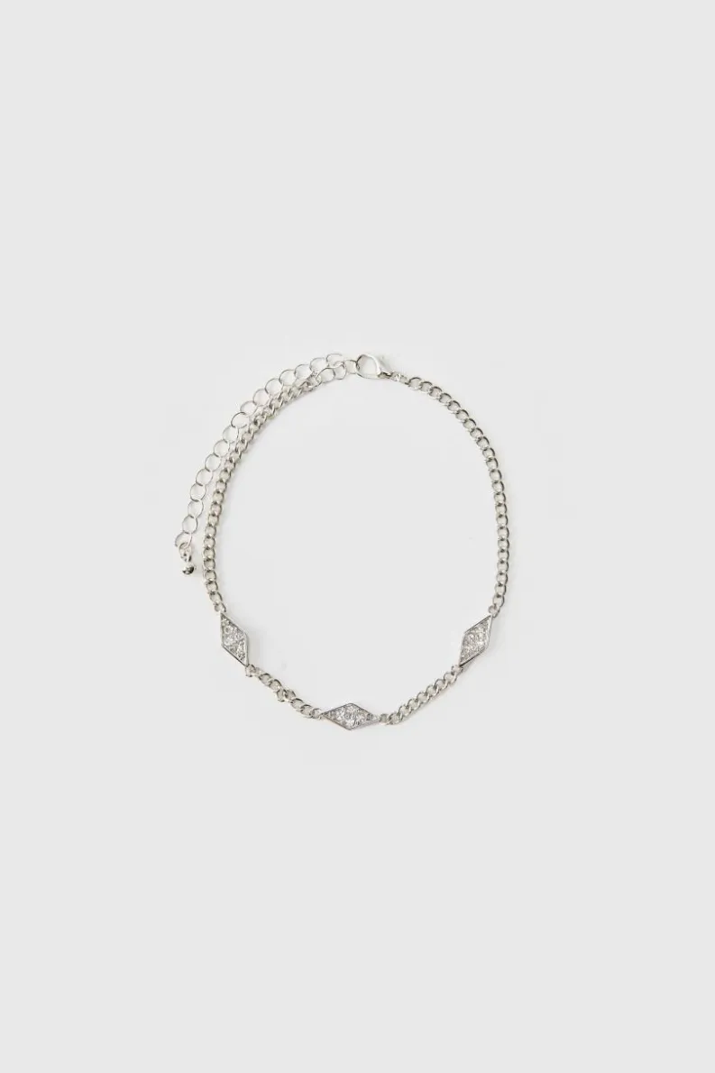 Outlet boohooMAN Iced Charm Bracelet silver
