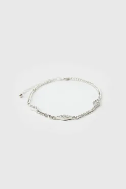 Outlet boohooMAN Iced Charm Bracelet silver