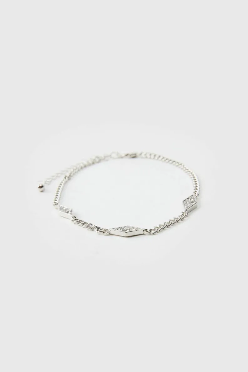 Outlet boohooMAN Iced Charm Bracelet silver