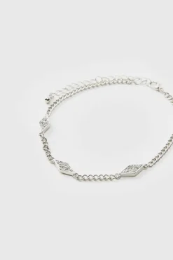 Outlet boohooMAN Iced Charm Bracelet silver