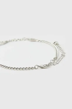 Outlet boohooMAN Iced Charm Bracelet silver