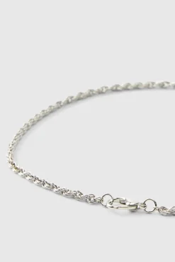 Clearance boohooMAN Iced Feather Necklace In silver