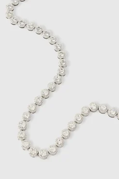 Best boohooMAN Iced Gem Chain Necklace silver