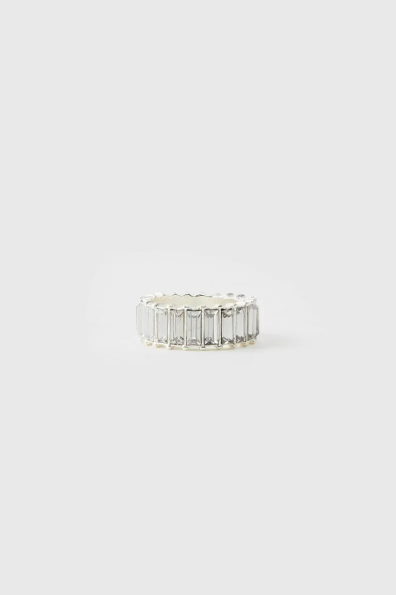 Fashion boohooMAN Iced Ring silver