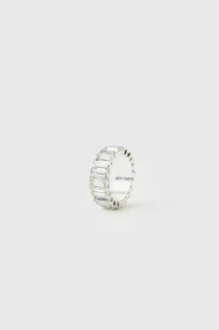 Fashion boohooMAN Iced Ring silver