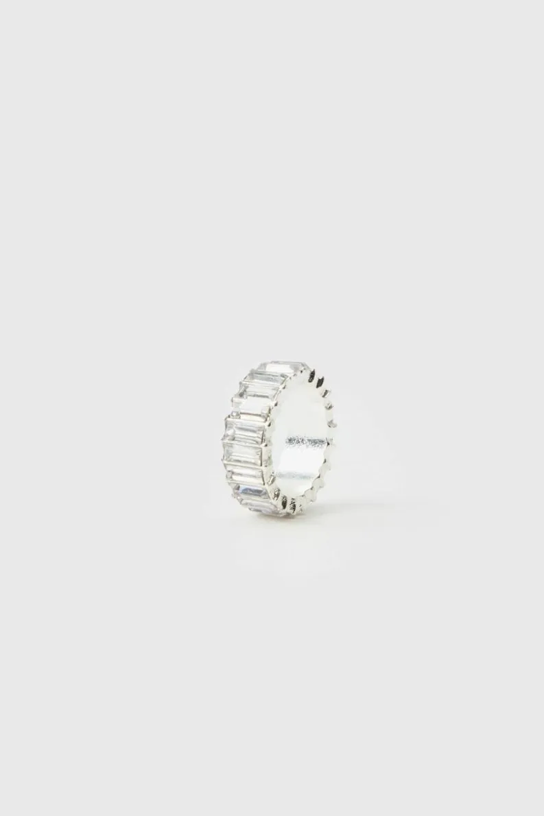 Fashion boohooMAN Iced Ring silver