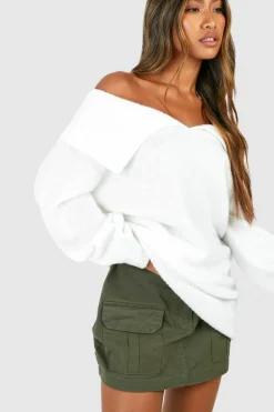 Cheap boohoo Oversized Collar Jumper ivory