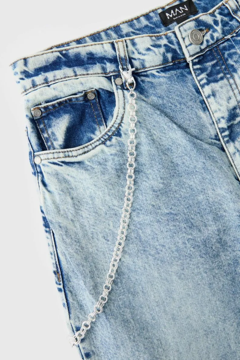 Online boohooMAN Jean Chain With Clips silver