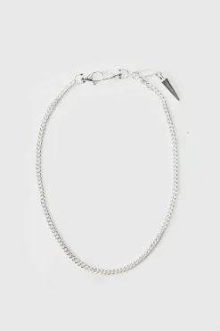 Cheap boohooMAN Jean Chain With Spike silver
