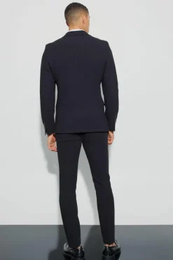 Discount boohooMAN Jersey Skinny Single Breasted Suit Jacket black