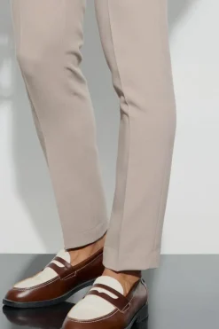 Clearance boohooMAN Jersey Skinny Suit Trousers beige