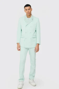 Best boohoo Lace Detail Double Breasted Suit sage