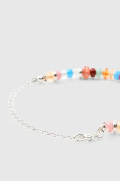 Clearance boohooMAN Layered Bead Necklace silver