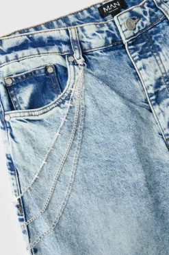 Sale boohooMAN Layered Jean Chain With Crosses silver