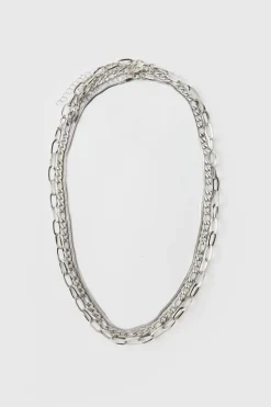 Best Sale boohooMAN Layered Necklace In silver